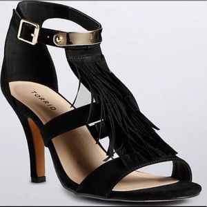 BRAND NEW Torrid Black Fringe Heels